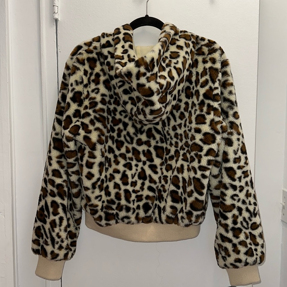 Favlux Leopard Print Faux Fur Coat size L